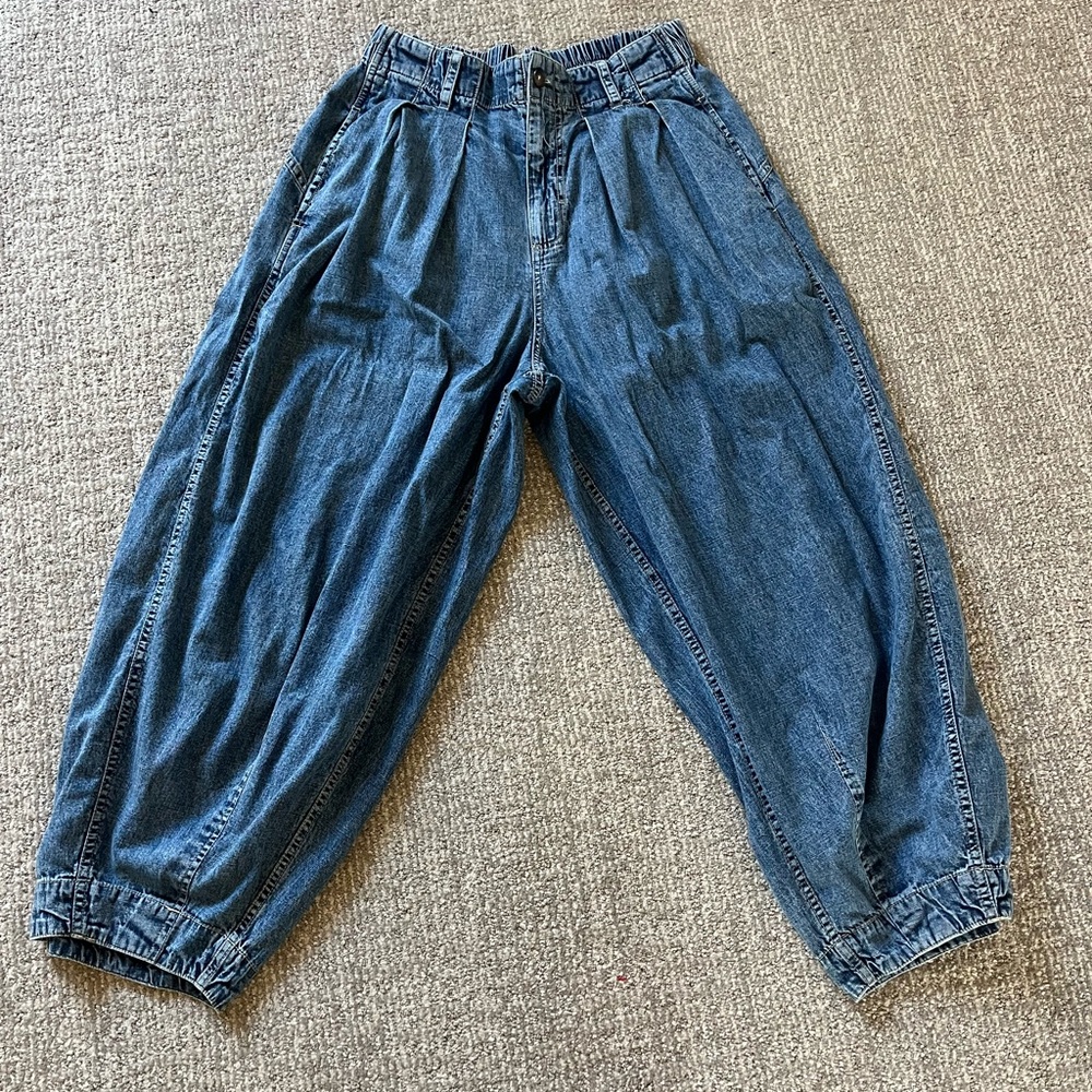 Free People Vintage Blue Denim Jogger Pants